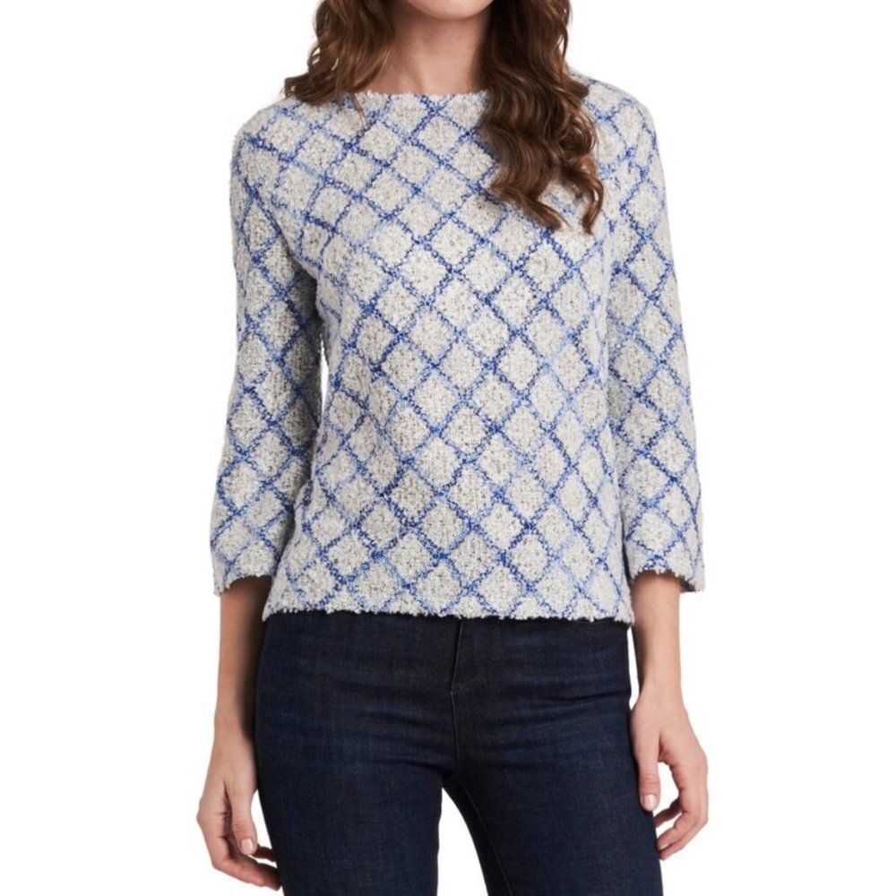 Vince Camuto Blue Plush Knit Pullover Sweater Women's Medium